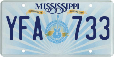 MS license plate YFA733