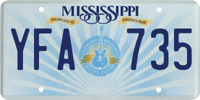 MS license plate YFA735
