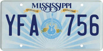 MS license plate YFA756