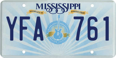 MS license plate YFA761