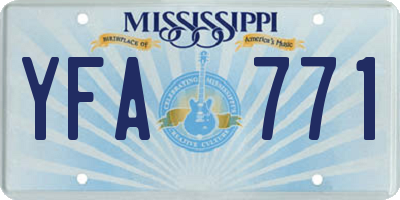 MS license plate YFA771