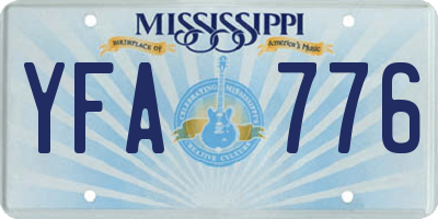 MS license plate YFA776