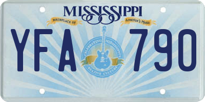 MS license plate YFA790