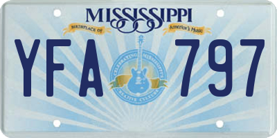 MS license plate YFA797