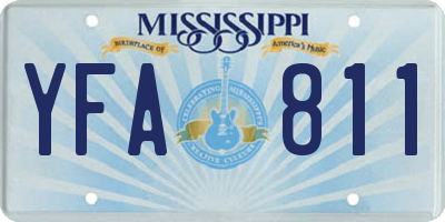 MS license plate YFA811