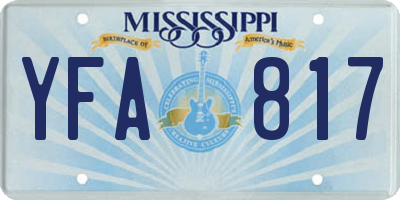 MS license plate YFA817