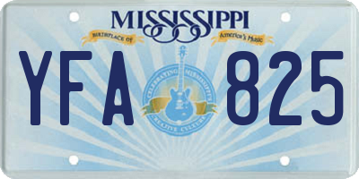 MS license plate YFA825