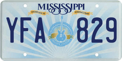 MS license plate YFA829
