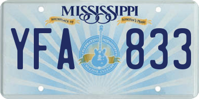 MS license plate YFA833