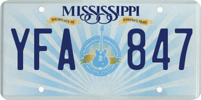 MS license plate YFA847