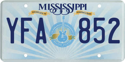 MS license plate YFA852