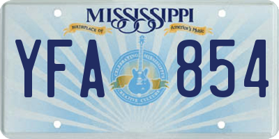 MS license plate YFA854