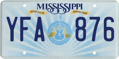 MS license plate YFA876