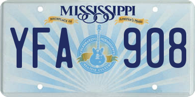 MS license plate YFA908