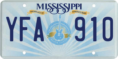 MS license plate YFA910