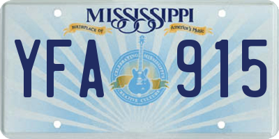 MS license plate YFA915