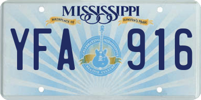 MS license plate YFA916