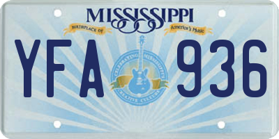MS license plate YFA936