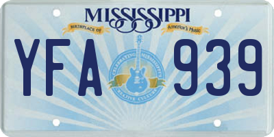 MS license plate YFA939