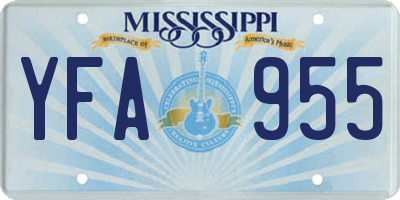 MS license plate YFA955