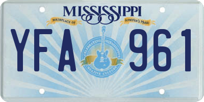 MS license plate YFA961