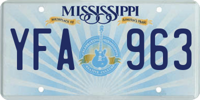 MS license plate YFA963