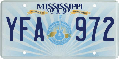MS license plate YFA972