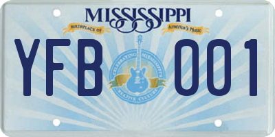 MS license plate YFB001