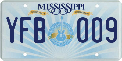 MS license plate YFB009