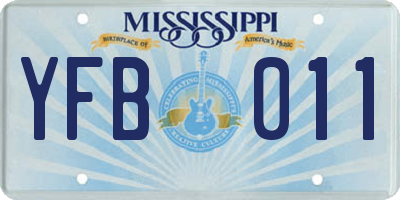 MS license plate YFB011