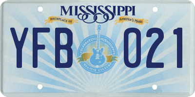 MS license plate YFB021