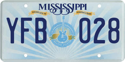 MS license plate YFB028