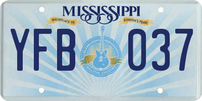 MS license plate YFB037