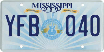 MS license plate YFB040