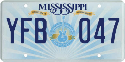 MS license plate YFB047