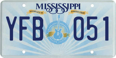 MS license plate YFB051