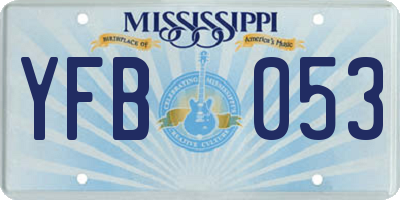 MS license plate YFB053
