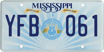 MS license plate YFB061
