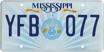 MS license plate YFB077