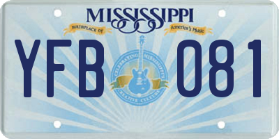 MS license plate YFB081