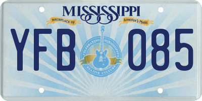 MS license plate YFB085