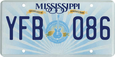 MS license plate YFB086