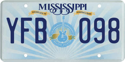 MS license plate YFB098