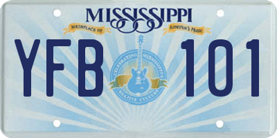 MS license plate YFB101