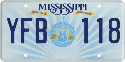 MS license plate YFB118