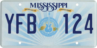 MS license plate YFB124