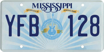 MS license plate YFB128