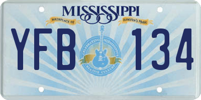 MS license plate YFB134