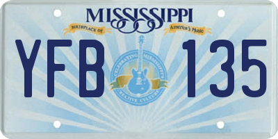 MS license plate YFB135