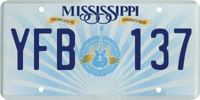 MS license plate YFB137